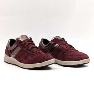 Mephisto Women Lace-up Wine Suede Low Top Sneakers size 7.5